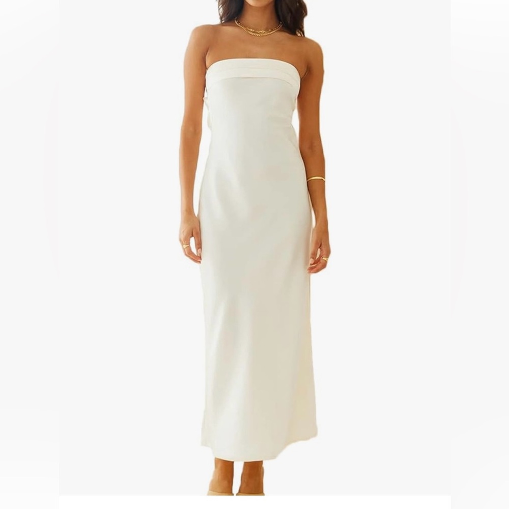 Perfect White Satin Dress For Wedding Festivities!